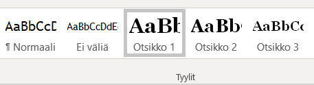 Tyylit-valikosta voi valita sopivan tyylin.